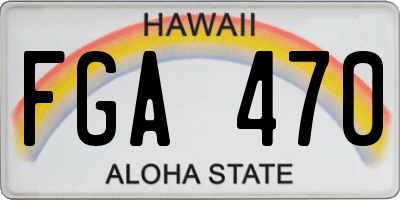 HI license plate FGA470