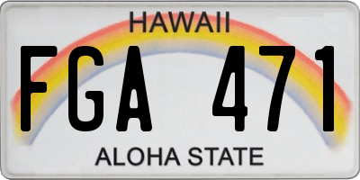 HI license plate FGA471