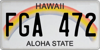 HI license plate FGA472