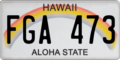 HI license plate FGA473