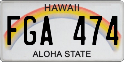HI license plate FGA474