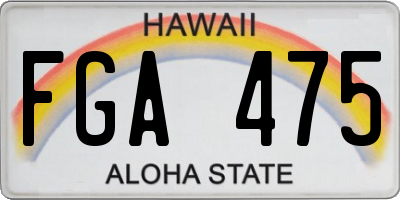 HI license plate FGA475