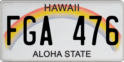 HI license plate FGA476
