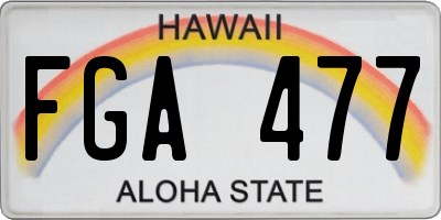 HI license plate FGA477