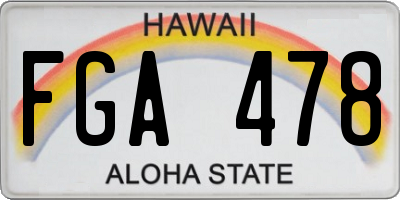 HI license plate FGA478