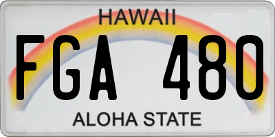 HI license plate FGA480