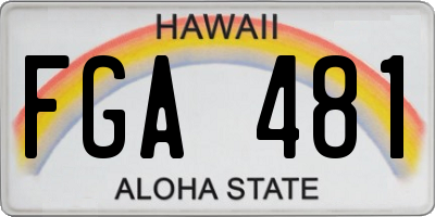 HI license plate FGA481