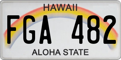 HI license plate FGA482