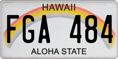 HI license plate FGA484