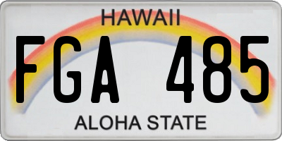 HI license plate FGA485