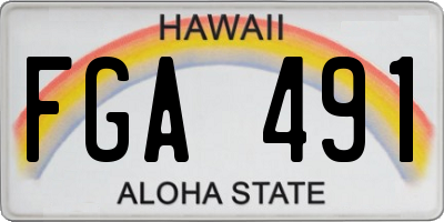 HI license plate FGA491