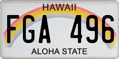 HI license plate FGA496