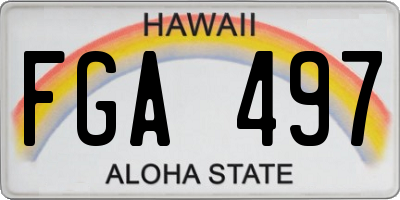 HI license plate FGA497
