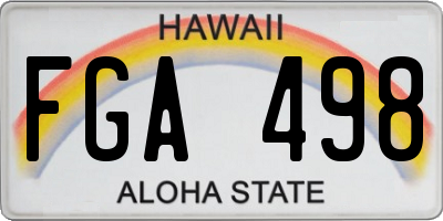 HI license plate FGA498