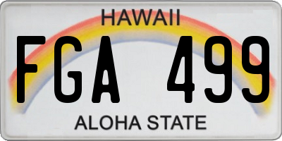 HI license plate FGA499