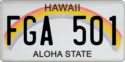 HI license plate FGA501