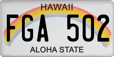 HI license plate FGA502