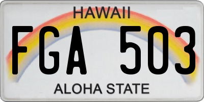 HI license plate FGA503