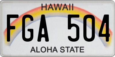 HI license plate FGA504