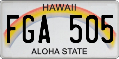HI license plate FGA505