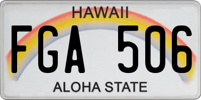 HI license plate FGA506