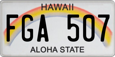 HI license plate FGA507