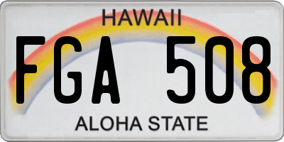 HI license plate FGA508