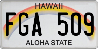 HI license plate FGA509