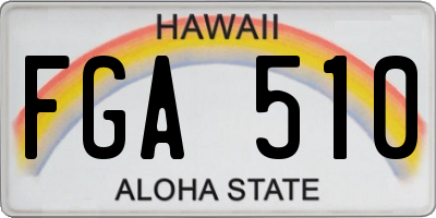 HI license plate FGA510