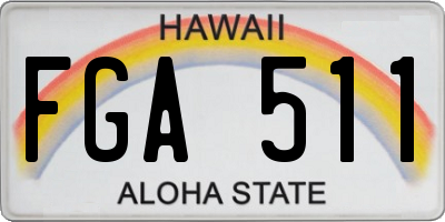 HI license plate FGA511