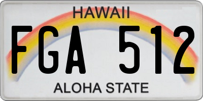 HI license plate FGA512