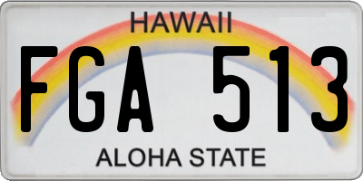 HI license plate FGA513