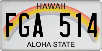HI license plate FGA514