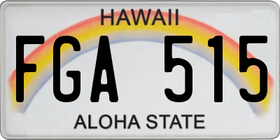 HI license plate FGA515