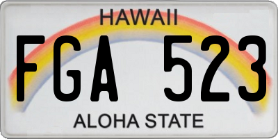 HI license plate FGA523