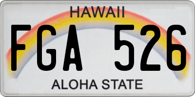HI license plate FGA526