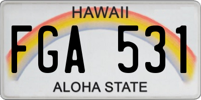HI license plate FGA531