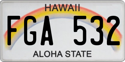 HI license plate FGA532