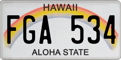 HI license plate FGA534