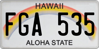 HI license plate FGA535