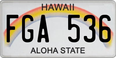 HI license plate FGA536