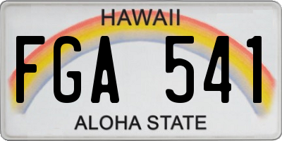 HI license plate FGA541