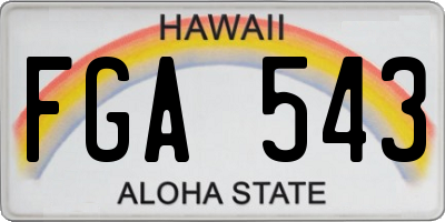 HI license plate FGA543