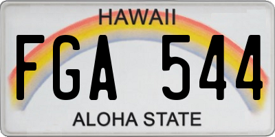 HI license plate FGA544