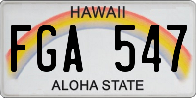 HI license plate FGA547