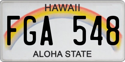 HI license plate FGA548