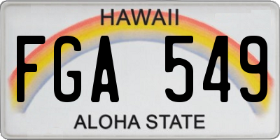 HI license plate FGA549