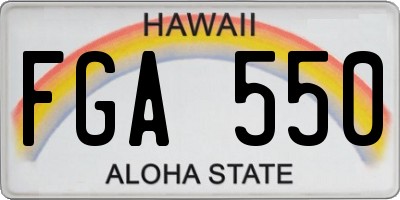 HI license plate FGA550