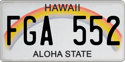 HI license plate FGA552