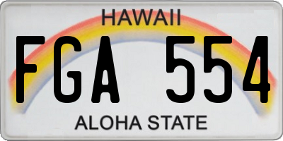 HI license plate FGA554